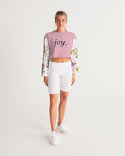 Load image into Gallery viewer, Women&#39;s floral joy. Cropped Sweatshirt
