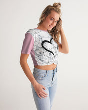 Load image into Gallery viewer, Women&#39;s love joy. Twist-Front Cropped Tee
