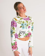 Load image into Gallery viewer, Women&#39;s pink joy. Cropped Sweatshirt
