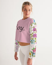 Load image into Gallery viewer, Women&#39;s floral joy. Cropped Sweatshirt
