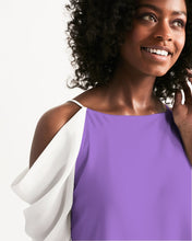 Load image into Gallery viewer, Women&#39;s amethyst joy. Open Shoulder A-Line Dress
