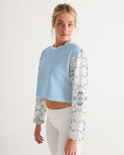 Load image into Gallery viewer, Women&#39;s sky blue joy. Cropped Sweatshirt
