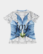 Load image into Gallery viewer, Women&#39;s periwinkle joy. Tee
