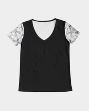 Load image into Gallery viewer, Women&#39;s black joy. V-Neck Tee
