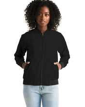 Load image into Gallery viewer, Women&#39;s black joy. Bomber Jacket
