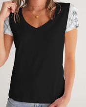 Load image into Gallery viewer, Women&#39;s black joy. V-Neck Tee
