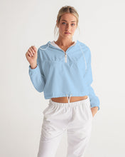 Load image into Gallery viewer, Women&#39;s sky blue joy. Cropped Windbreaker
