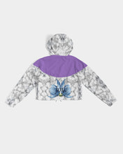 Load image into Gallery viewer, Women&#39;s amethyst Joy. Cropped Windbreaker
