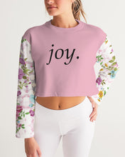 Load image into Gallery viewer, Women&#39;s floral joy. Cropped Sweatshirt
