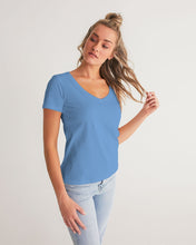 Load image into Gallery viewer, Women&#39;s periwinkle joy. V-Neck Tee
