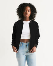 Load image into Gallery viewer, Women&#39;s black joy. Bomber Jacket
