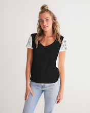 Load image into Gallery viewer, Women&#39;s black joy. V-Neck Tee
