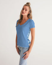 Load image into Gallery viewer, Women&#39;s periwinkle joy. V-Neck Tee
