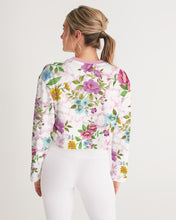 Load image into Gallery viewer, Women&#39;s floral joy. Cropped Sweatshirt
