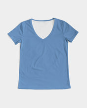 Load image into Gallery viewer, Women&#39;s periwinkle joy. V-Neck Tee
