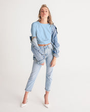 Load image into Gallery viewer, Women&#39;s sky blue joy. Twist-Front Cropped Tee
