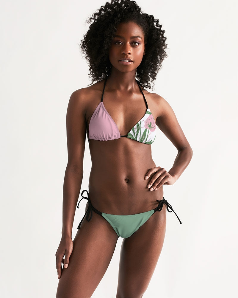 Women's tropical joy. Triangle String Bikini