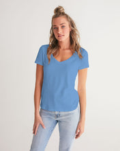 Load image into Gallery viewer, Women&#39;s periwinkle joy. V-Neck Tee
