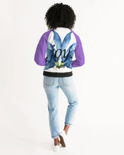 Load image into Gallery viewer, Women&#39;s amethyst joy. Bomber Jacket
