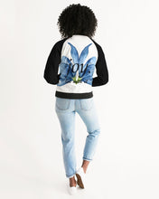 Load image into Gallery viewer, Women&#39;s black joy. Bomber Jacket
