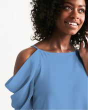 Load image into Gallery viewer, Women&#39;s periwinkle joy. Open Shoulder A-Line Dress
