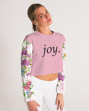 Load image into Gallery viewer, Women&#39;s floral joy. Cropped Sweatshirt
