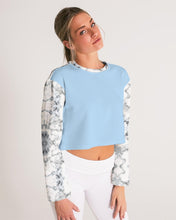 Load image into Gallery viewer, Women&#39;s sky blue joy. Cropped Sweatshirt
