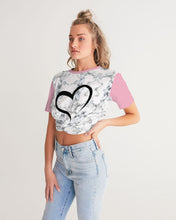 Load image into Gallery viewer, Women&#39;s love joy. Twist-Front Cropped Tee
