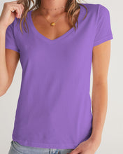 Load image into Gallery viewer, Women&#39;s amethyst joy. V-Neck Tee
