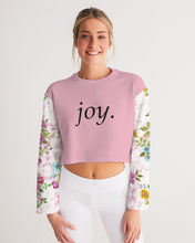 Load image into Gallery viewer, Women&#39;s floral joy. Cropped Sweatshirt
